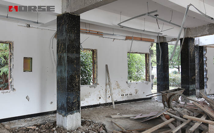 усиление колонны с помощью углепластика