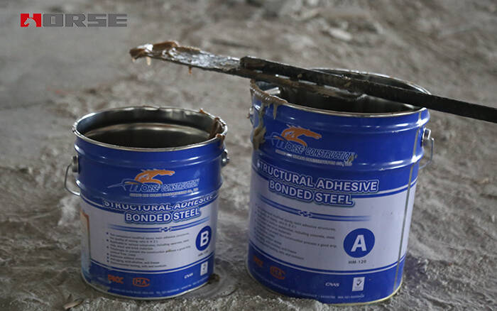 Усиление бетонной колонны приклеенной стальной пластиной