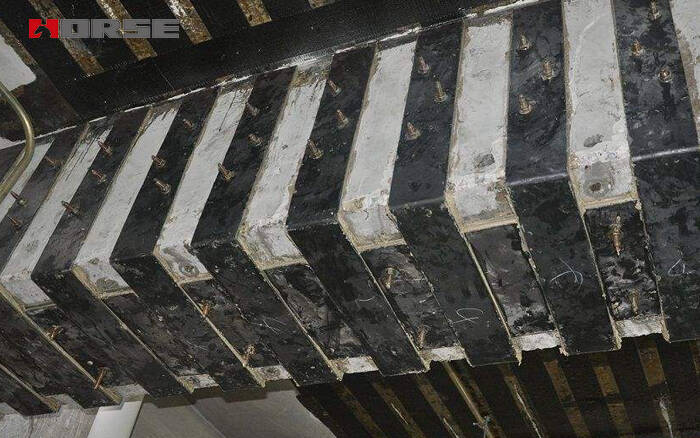 Усиление балки и колонны стальной пластиной, приклеенной клеем