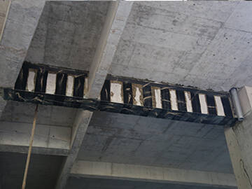 Усиление каркасной балки обмоткой фиброй