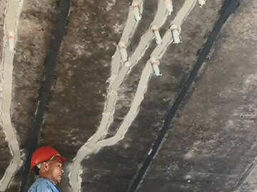 Ремонт бетонной трещины моста с помощью структурного инъекционного клея