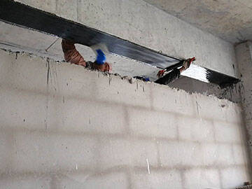 Ремонт трещин в бетонных конструкциях с помощью углеродного волокна